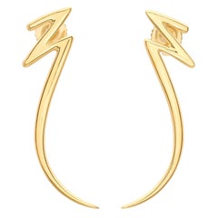 Yellow Gold "Lightening Bolt" Earrings by Tiffany & Co