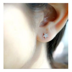14K Solid Gold Star Stud Earring Minimalist Star Studs Birthday Earrings Simple.