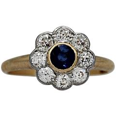 Art Deco Sapphire Two Color Gold  Ring