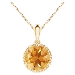 Natural Claw-Set 1.7 ct Citrine Solitaire Pendant in 14K Yellow Gold