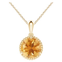 Natural Claw-Set 1.7 ct Citrine Solitaire Pendant in 18K Yellow Gold