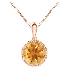 Natural Claw-Set 1.7 ct Citrine Solitaire Pendant in 14K Rose Gold