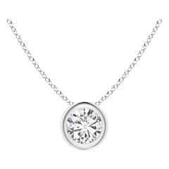 Pendentif solitaire en platine serti d'un diamant naturel (couleur-H)  Clarté-SI2)