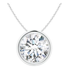 Pendentif solitaire en platine (couleur-G) serti d'un diamant de 4 carats  Clarté-VS2)
