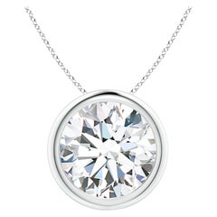 Solitär-Anhänger aus Platin mit 5 Karat Diamanten in Lünettenfassung (Color-G  Klarheit-VS2)