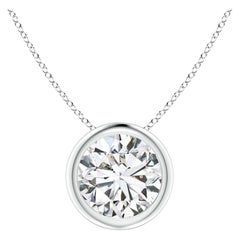 Pendentif solitaire en platine (couleur-H) serti d'un diamant 1.25 carats  Clarté-SI2)