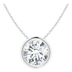 Pendentif solitaire en platine (couleur-G) serti d'un diamant de 1,25 carat  Clarté-VS2)