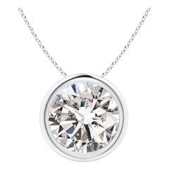 Pendentif solitaire en platine (Color-I-J) serti d'un diamant de 4 carats  Clarté-I1-I2)