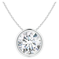 Pendentif solitaire en platine (couleur-G) serti d'un diamant de 2,01 carats  Clarté-VS2)