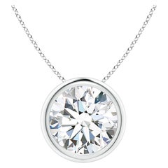 Pendentif solitaire en platine (couleur-G) serti d'un diamant de 3 carats  Clarté-VS2)