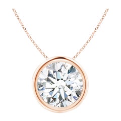 Anhänger aus 14 Karat Roségold mit 3 Karat Diamanten in Lünettenfassung (Farbe-G  Klarheit-VS2)