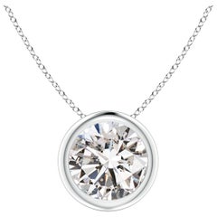Bezel-Set 1.25 ct Diamond Pendant in Platinum (Color-I-J  Clarity-I1-I2)