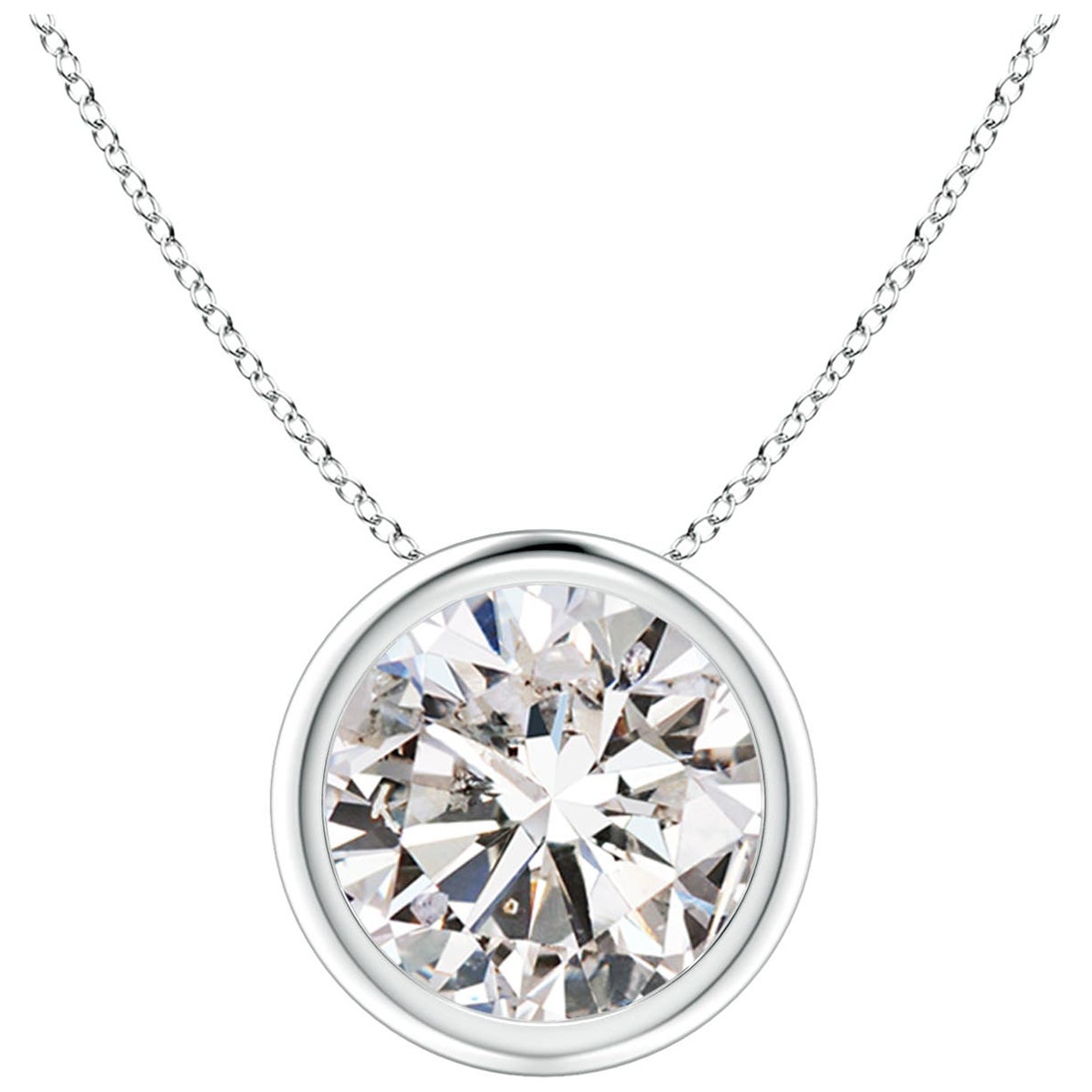 Ciondolo con diamante da 2,01 carati incastonato in platino (Colore-I-J)  Chiarezza-I1-I2) in vendita