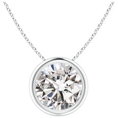 Bezel-Set 2.01 ct Diamond Pendant in Platinum (Color-I-J  Clarity-I1-I2)