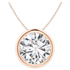 Anhänger aus 14 Karat Roségold mit 5 Karat Diamanten in Lünettenfassung (Color-H  Klarheit-SI2)
