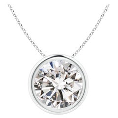 Pendentif solitaire en platine (Color-I-J) serti d'un diamant de 3 carats  Clarté-I1-I2)