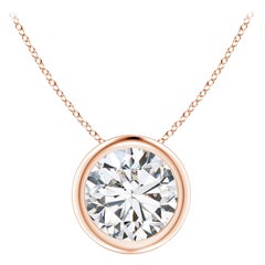 Bezel-Set 1.25 ct Diamond Pendant in 14K Rose Gold (Color-H  Clarity-SI2)