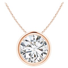 Anhänger aus 14 Karat Roségold mit 3 Karat Diamanten in Lünettenfassung (Color-H  Klarheit-SI2)