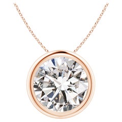 Anhänger aus 14 Karat Roségold mit 5 Karat Diamanten in Lünettenfassung (Color-I-J  Klarheit-I1-I2)