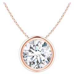Pendentif en or rose 18 carats serti d'un chaton de 2,01 ct de diamant (Color-G  Clarté-VS2)