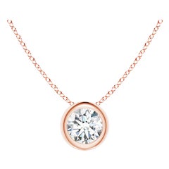 Solitär-Anhänger aus 18 Karat Roségold mit Diamanten in Lünettenfassung (Color-G  Klarheit-VS2)