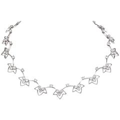 French Diamond Platinum Choker Necklace 11