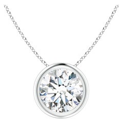 Pendentif en or blanc 14K serti d'un chaton de 1,25 ct de diamant (Color-G  Clarté-VS2)