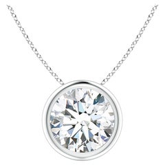 Pendentif en or blanc 14K serti d'un chaton et d'un diamant de 2,01 ct (Color-G  Clarté-VS2)