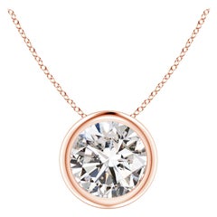Pendentif en or rose 18 carats serti d'un diamant de 1,25 carat (Color-I-J  Clarté-I1-I2)