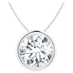 Anhänger aus 14 Karat Weißgold mit 5 Karat Diamanten in Lünettenfassung (Farbe-G  Klarheit-VS2)