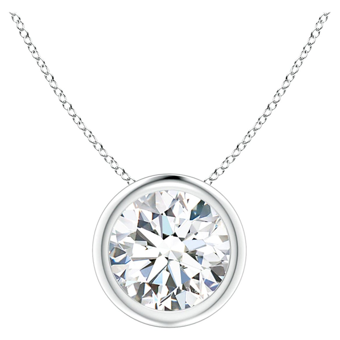 Pendentif en or blanc 18K serti d'un chaton de 1,25 ct de diamant (Color-G  Clarté-VS2)