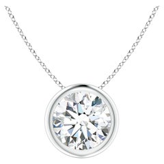 Pendentif en or blanc 18K serti d'un chaton de 1,25 ct de diamant (Color-G  Clarté-VS2)