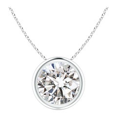 Pendentif en or blanc 14K serti d'un chaton de 2,01 ct de diamant (couleur I+I)  Clarté-I1-I2)