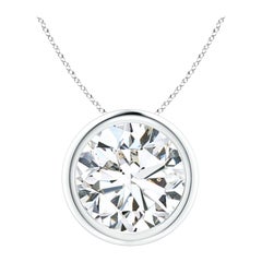 Pendentif en or blanc 18K serti d'un chaton de 5 ct de diamant (Couleur-H  Clarté-SI2)
