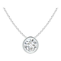Solitär-Anhänger aus 18 Karat Weißgold mit Diamanten in Lünettenfassung (Color-H  Klarheit-SI2)