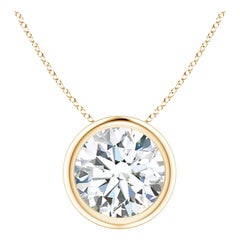 Bezel-Set 2.01 ct Diamond Pendant in 14K Yellow Gold (Color-G  Clarity-VS2)