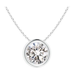 Pendentif en or blanc 18 carats serti d'un diamant de 1 carat (Color-I-J  Clarté-I1-I2)