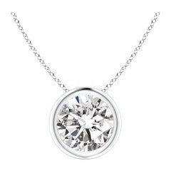 Pendentif en or blanc 18 carats serti d'un diamant de 1,25 carat (Color-I-J  Clarté-I1-I2)
