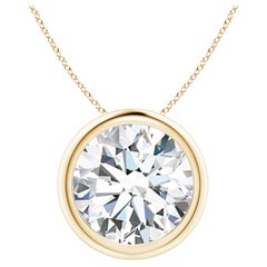 Anhänger aus 14 Karat Gelbgold mit 5 Karat Diamanten in Lünettenfassung (Farb-G  Klarheit-VS2)