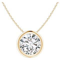 Pendentif en or jaune 14K serti d'un chaton de 1,25 ct de diamant (couleur-H)  Clarté-SI2)