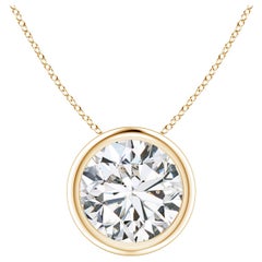 Bezel-Set 2.01 ct Diamond Pendant in 14K Yellow Gold (Color-H  Clarity-SI2)