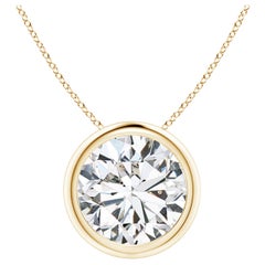 Anhänger aus 14 Karat Gelbgold mit 3 Karat Diamanten in Lünettenfassung (Color-H  Klarheit-SI2)