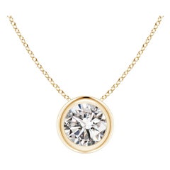 Pendentif en or jaune 14 carats serti de diamants (Color-I-J  Clarté-I1-I2)