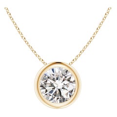 Anhänger aus 14 Karat Gelbgold mit 1 Karat Diamanten in Lünettenfassung (Color-I-J  Klarheit-I1-I2)