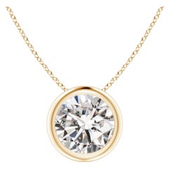 Pendentif en or jaune 14 carats serti d'un diamant de 1,25 carat (Color-I-J  Clarté-I1-I2)