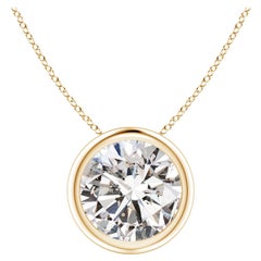 Pendentif en or jaune 14K serti d'un chaton de 2,01 ct de diamant (couleur I+I)  Clarté-I1-I2)