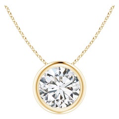 Bezel-Set 1.25 ct Diamond Pendant in 18K Yellow Gold (Color-H  Clarity-SI2)