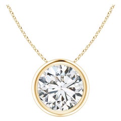 Pendentif en or jaune 18 carats serti d'un chaton de 2,01 ct de diamant (couleur-H)  Clarté-SI2)