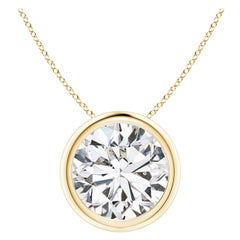 Anhänger aus 18 Karat Gelbgold mit 3 Karat Diamanten in Lünettenfassung (Color-H  Klarheit-SI2)