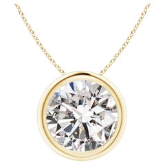 Pendentif en or jaune 18 carats serti d'un diamant de 4 carats (Color-I-J  Clarté-I1-I2)